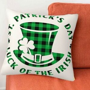 St. Patrick's Day Green Plaid Pillow Cover